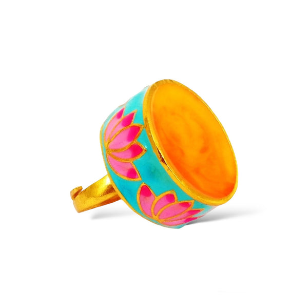 Faberge Lotus Enamel Ring - Designs by Uchita