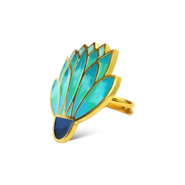 Bloom Lotus Enamel Ring - Designs by Uchita