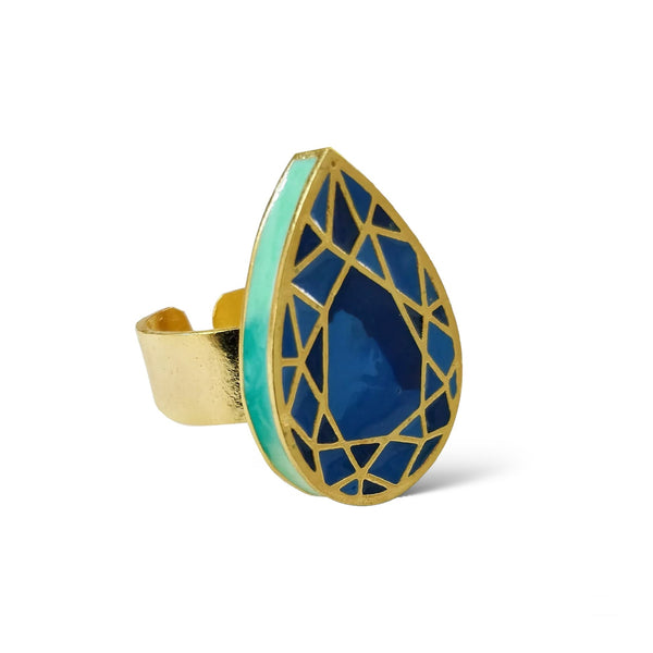 Fusion Of Gems Enamel Ring - Designs by Uchita