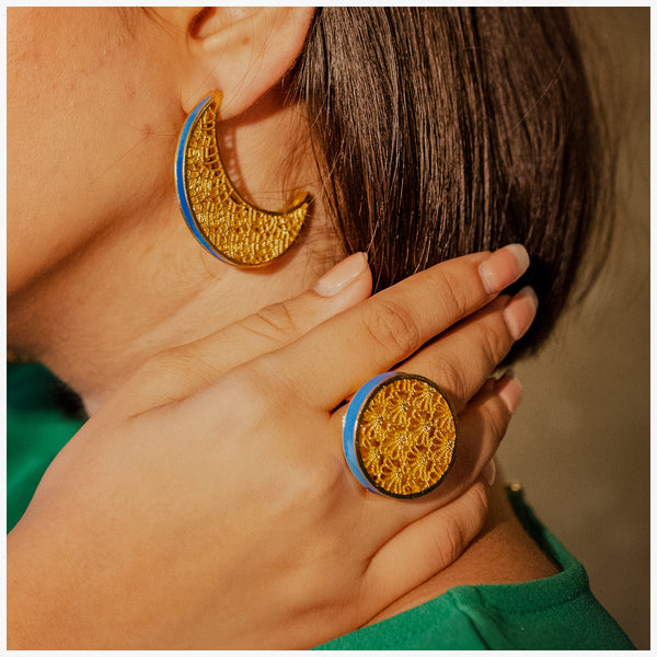 Allure Of Filigree Enamel Ring - Designs by Uchita