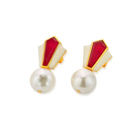 Dafina: 22k Gold Plated Enamel Studs