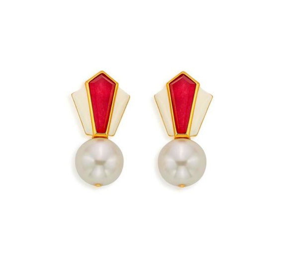 Dafina: 22k Gold Plated Enamel Studs
