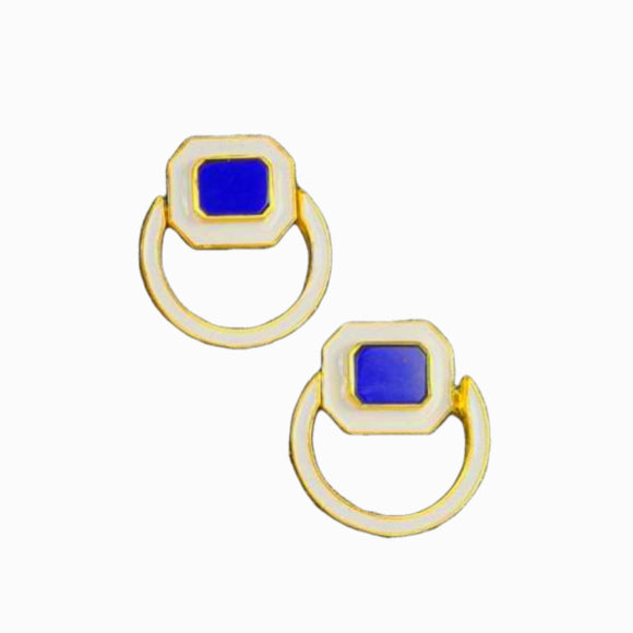 Nazm: 22k Gold Plated Gemstone Earrings