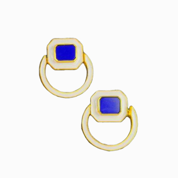 Nazm: 22k Gold Plated Gemstone Earrings