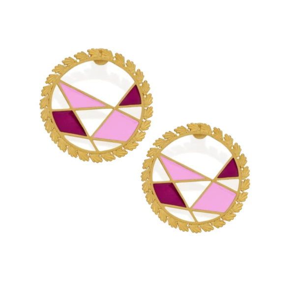 Melon: Gold Plated Enamel Earrings