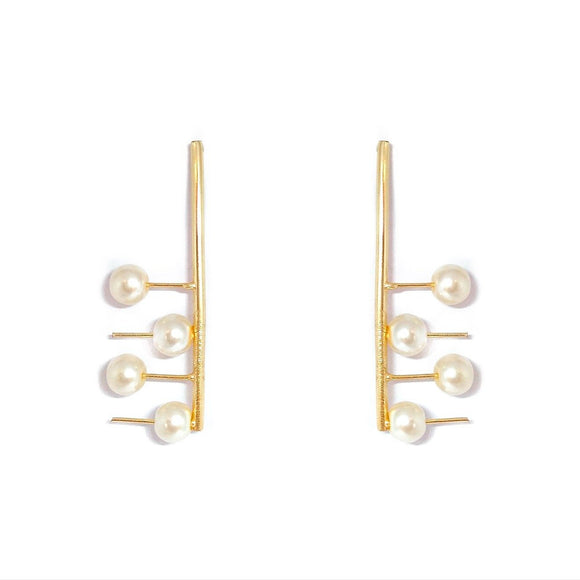 Disco: Freshwater Pearl Earrings 22ct Gold Plated