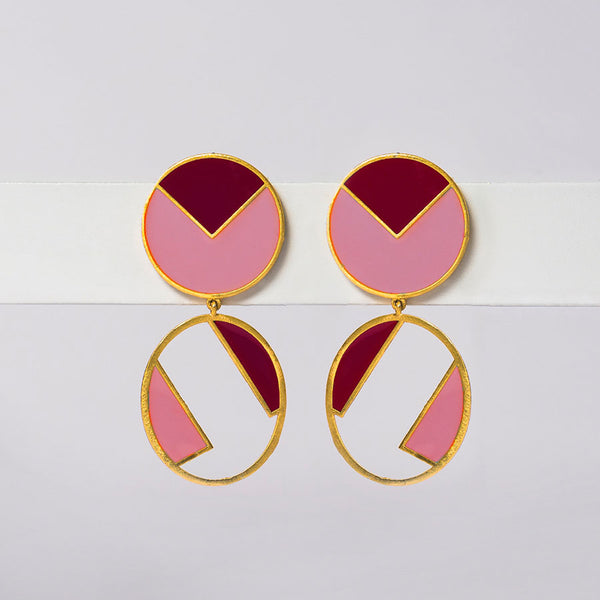 Elm: Oval Enamel Earrings