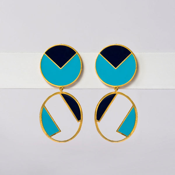 Elm: Oval Enamel Earrings