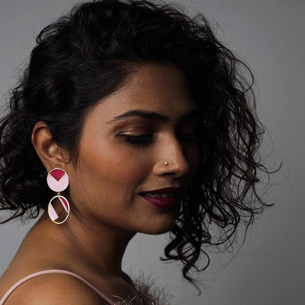 Elm: Oval Enamel Earrings