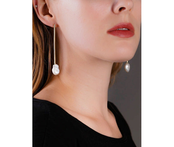 Handmade Baroque Pearl Earrings for Wedding - Designs By Uchita