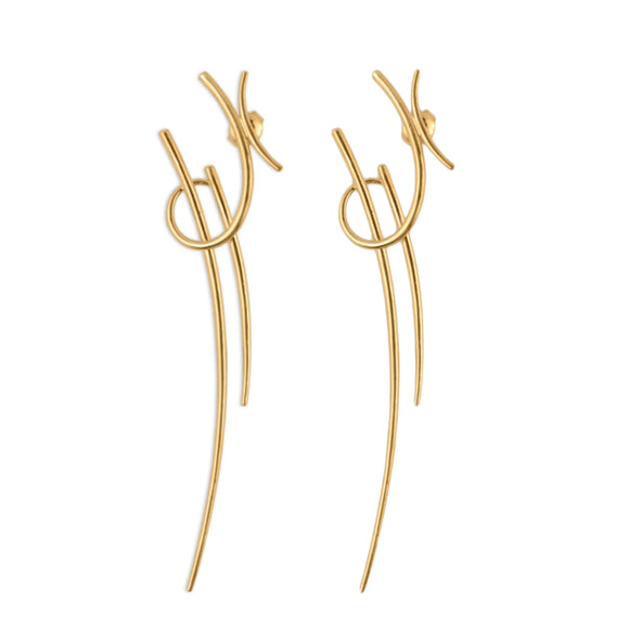 Katana 22k Gold Plated Earrings