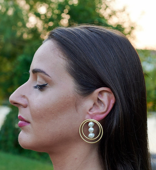 Cultured Pearl Handmade Earrings - Designs By Uchita