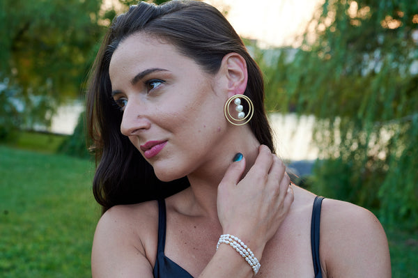 Cultured Pearl Handmade Earrings - Designs By Uchita