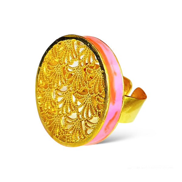 Allure Of Filigree Enamel Ring - Designs by Uchita